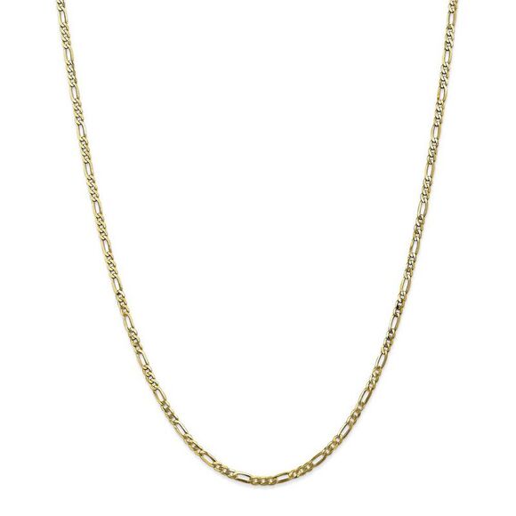 2.75mm 10k Yellow Gold Flat Figaro Chain Necklace, 30 Inch - Picture 3 of 8